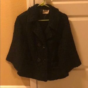 Vintage Black Cape Coat Sz S
